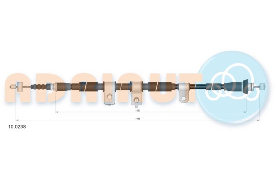 Traction cable, parking brake