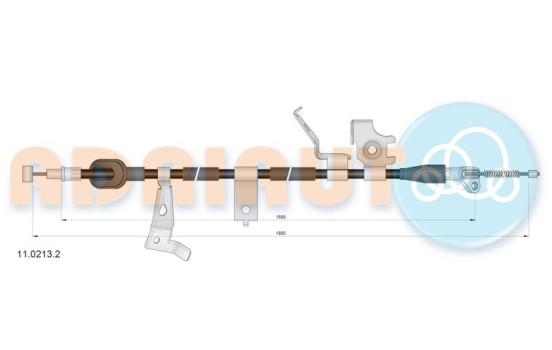 Traction cable, parking brake