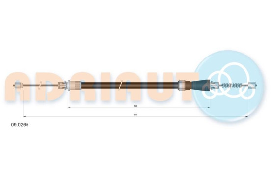 Traction cable, parking brake