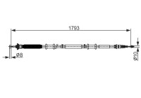 Traction cable, parking brake