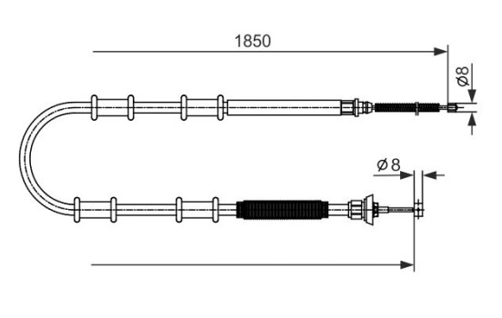 Traction cable, parking brake