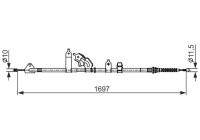 Traction cable, parking brake
