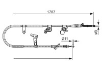 Traction cable, parking brake