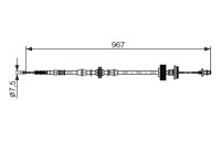 Traction cable, parking brake
