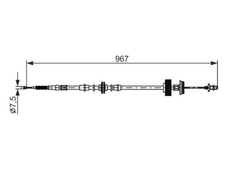 Traction cable, parking brake