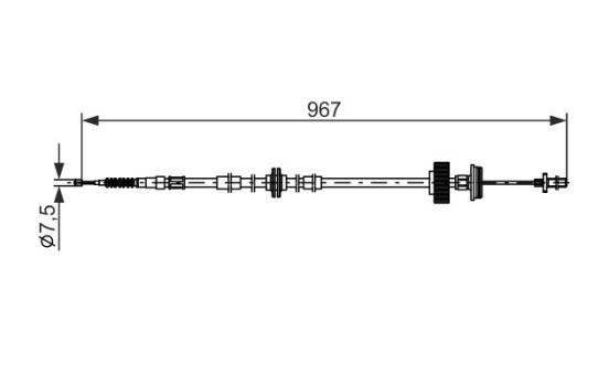 Traction cable, parking brake