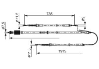 Traction cable, parking brake