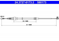 Cable, parking brake 24.3727-0173.2 ATE