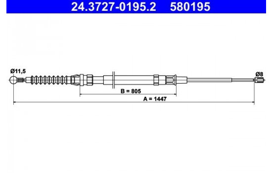 Cable, parking brake 24.3727-0195.2 ATE