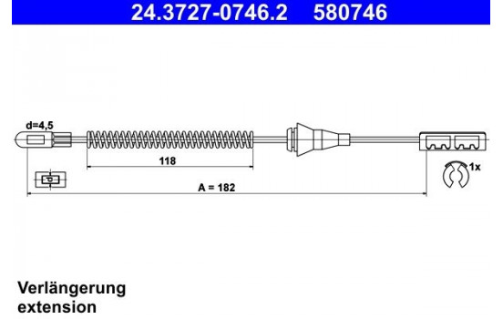 Cable, parking brake 24.3727-0746.2 ATE