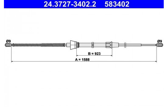 Cable, parking brake 24.3727-3402.2 ATE