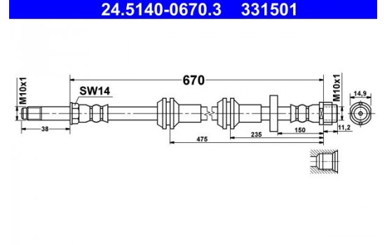 Brake Hose, Image 2
