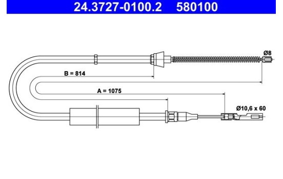Cable, parking brake 24.3727-0100.2 ATE