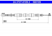 Cable, parking brake 24.3727-0109.2 ATE