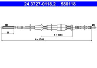 Cable, parking brake 24.3727-0118.2 ATE