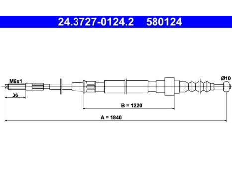 Cable, parking brake 24.3727-0124.2 ATE