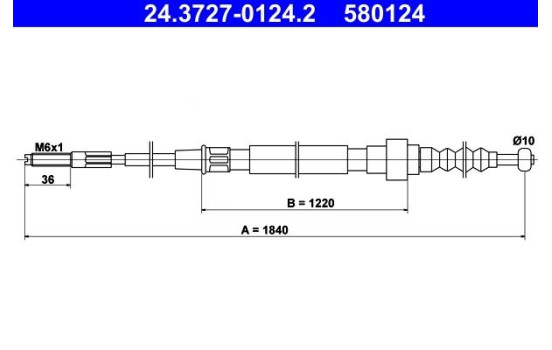 Cable, parking brake 24.3727-0124.2 ATE