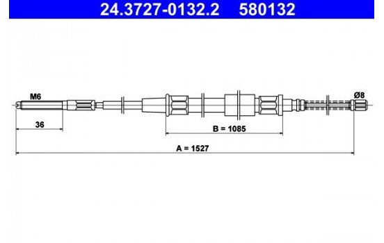 Cable, parking brake 24.3727-0132.2 ATE