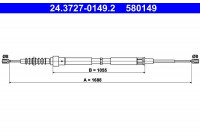 Cable, parking brake 24.3727-0149.2 ATE