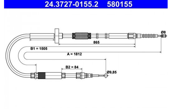 Cable, parking brake 24.3727-0155.2 ATE