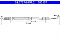 Cable, parking brake 24.3727-0157.2 ATE
