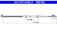 Cable, parking brake 24.3727-0162.2 ATE