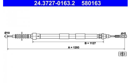 Cable, parking brake 24.3727-0163.2 ATE