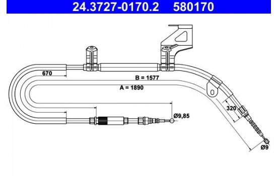 Cable, parking brake 24.3727-0170.2 ATE
