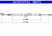 Cable, parking brake 24.3727-0175.2 ATE