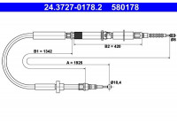 Cable, parking brake 24.3727-0178.2 ATE