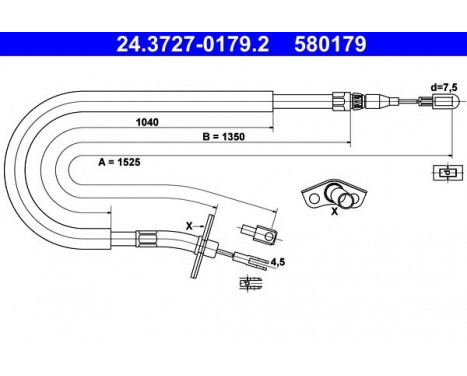 Cable, parking brake 24.3727-0179.2 ATE