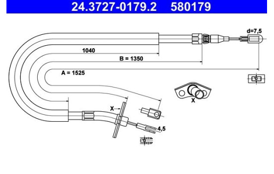 Cable, parking brake 24.3727-0179.2 ATE