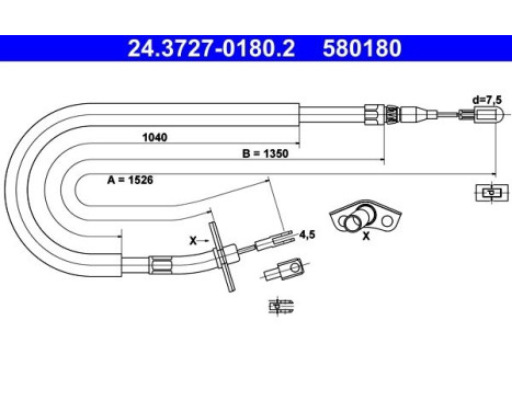 Cable, parking brake 24.3727-0180.2 ATE