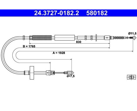Cable, parking brake 24.3727-0182.2 ATE