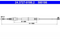 Cable, parking brake 24.3727-0186.2 ATE