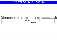 Cable, parking brake 24.3727-0194.2 ATE