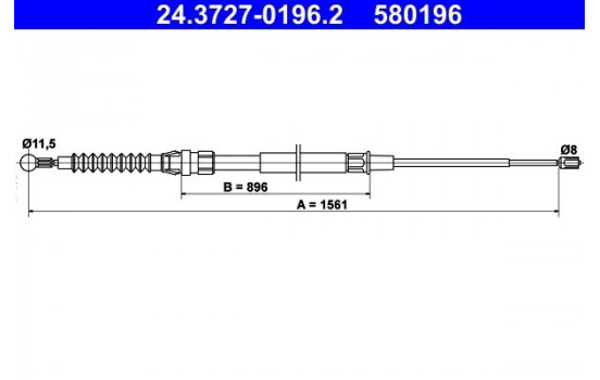 Cable, parking brake 24.3727-0196.2 ATE