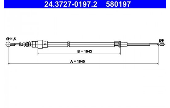 Cable, parking brake 24.3727-0197.2 ATE