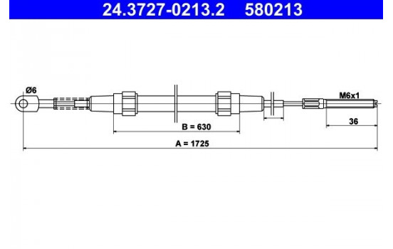 Cable, parking brake 24.3727-0213.2 ATE