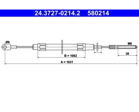 Cable, parking brake 24.3727-0214.2 ATE