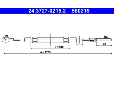 Cable, parking brake 24.3727-0215.2 ATE