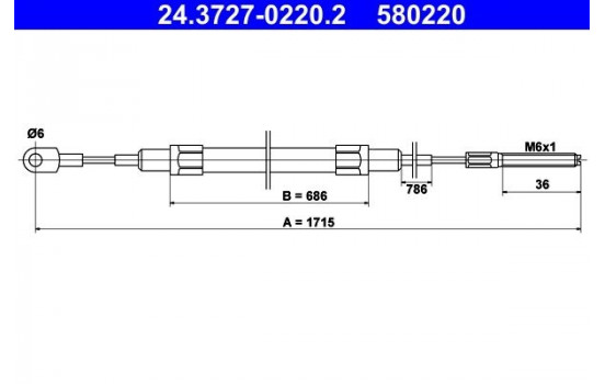 Cable, parking brake 24.3727-0220.2 ATE