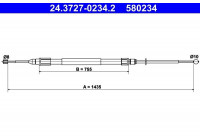 Cable, parking brake 24.3727-0234.2 ATE