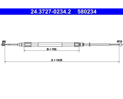 Cable, parking brake 24.3727-0234.2 ATE