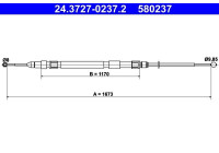 Cable, parking brake 24.3727-0237.2 ATE