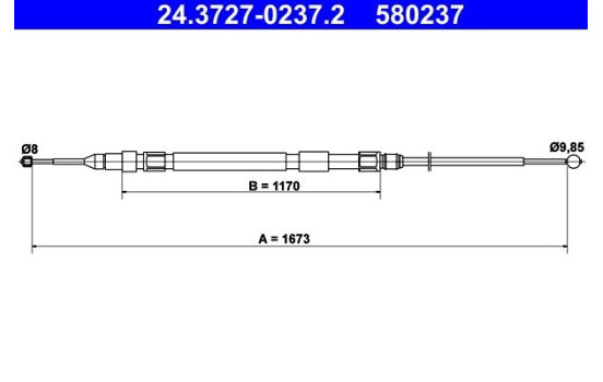 Cable, parking brake 24.3727-0237.2 ATE