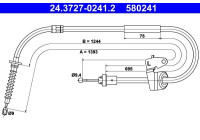 Cable, parking brake 24.3727-0241.2 ATE