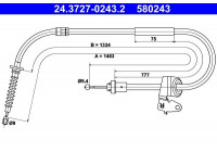 Cable, parking brake 24.3727-0243.2 ATE