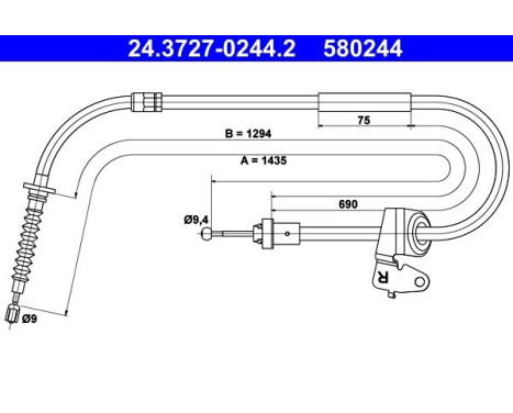 Cable, parking brake 24.3727-0244.2 ATE