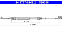 Cable, parking brake 24.3727-0248.2 ATE